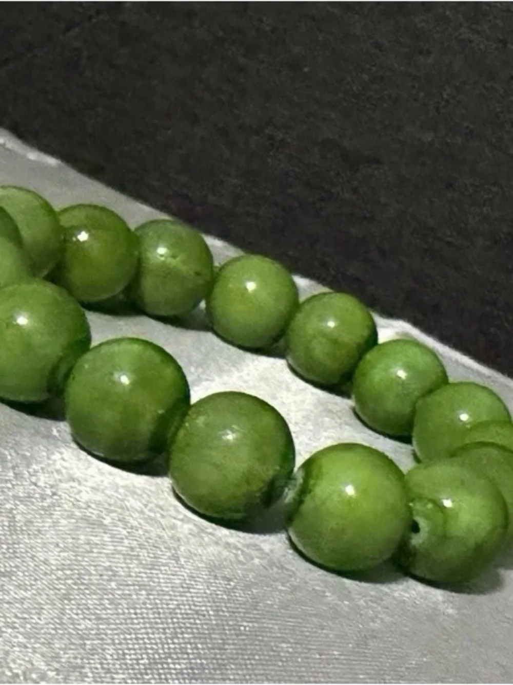 Handmade Ceramic Chunky Green Beaded Stretch Bracelet - Women Jewelry